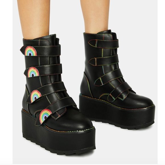 YRU Karma Rainbow Platform Boots - Picture 4 of 9